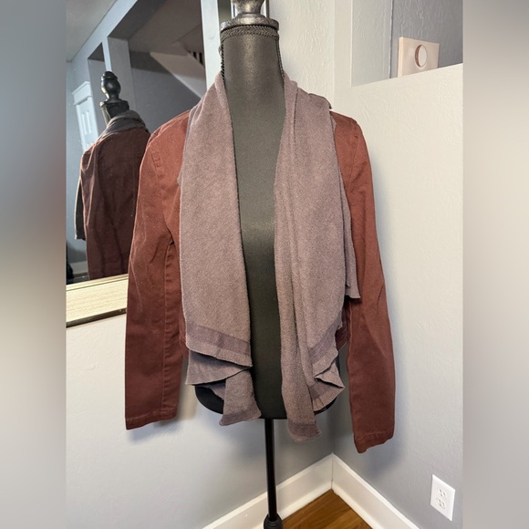 BKE Flyaway Denim Boho Jacket in bitter chocolate size small. - Picture 3 of 9